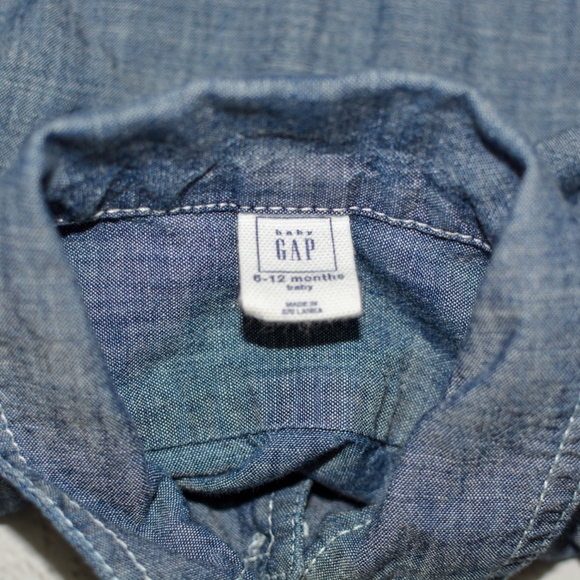 Baby Gap Boys Blue Chambray Denim Shorty One-Piece - Picture 4 of 4